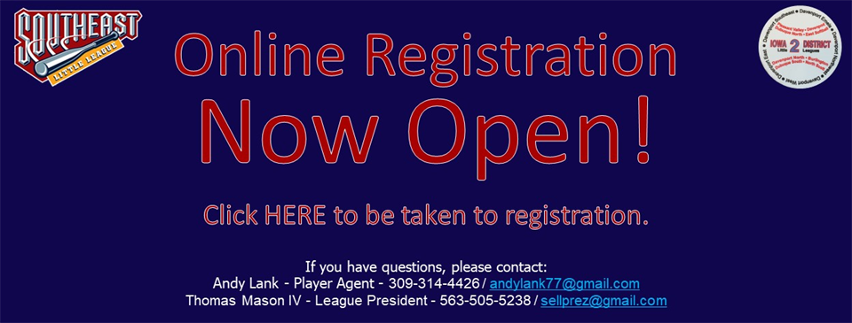 REGISTRATION NOW OPEN